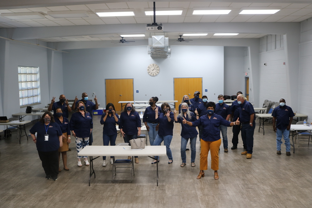 Annual Employee Meeting Group Standing