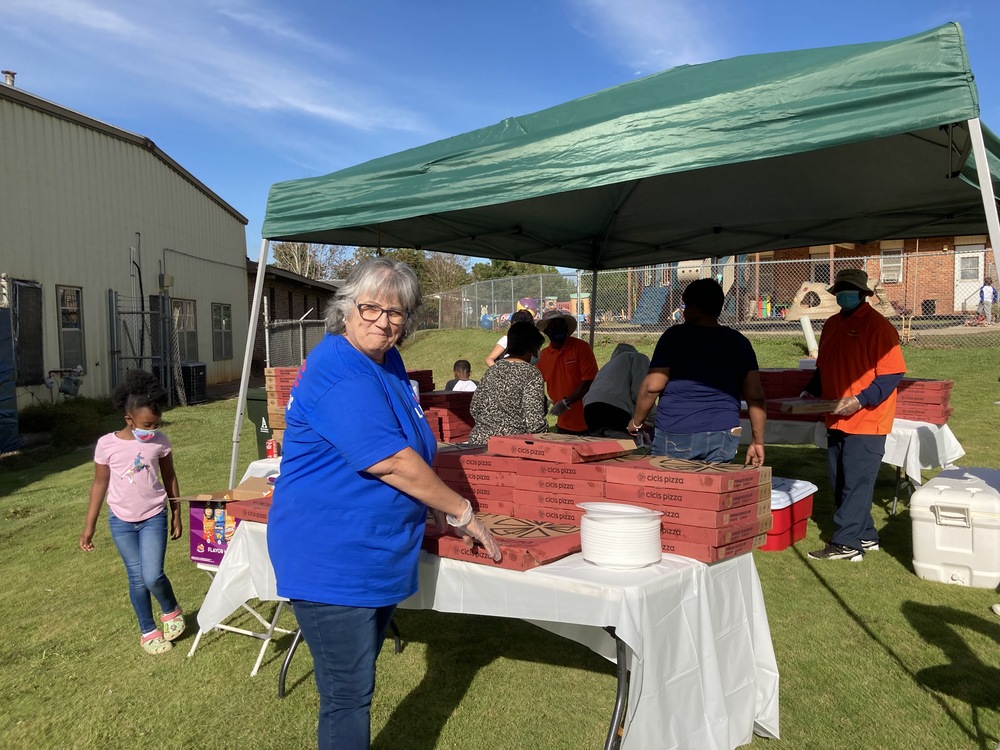 National Night Out 2021 pizza table 