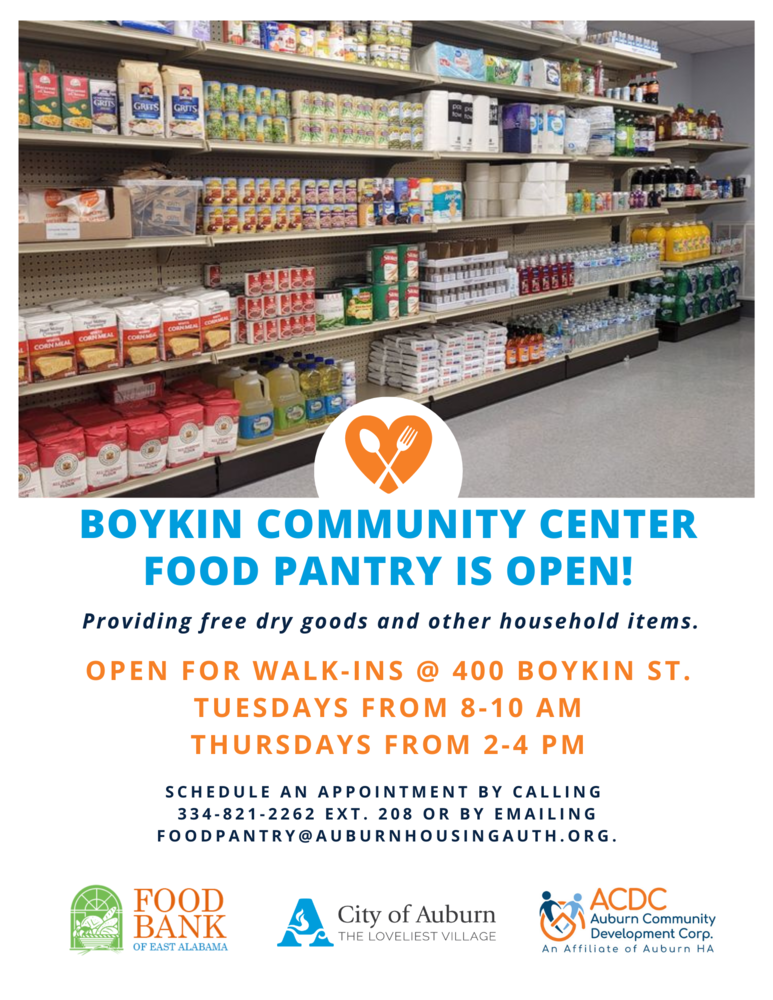 Boykin Center Food pantry flyer