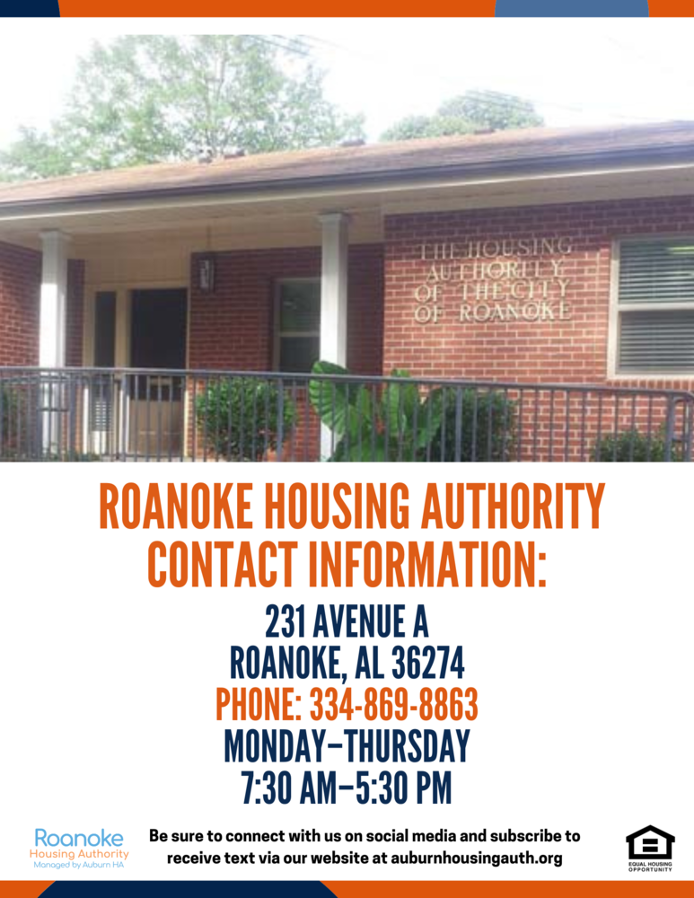 RHA New Contact Information Flyer with administrative office building