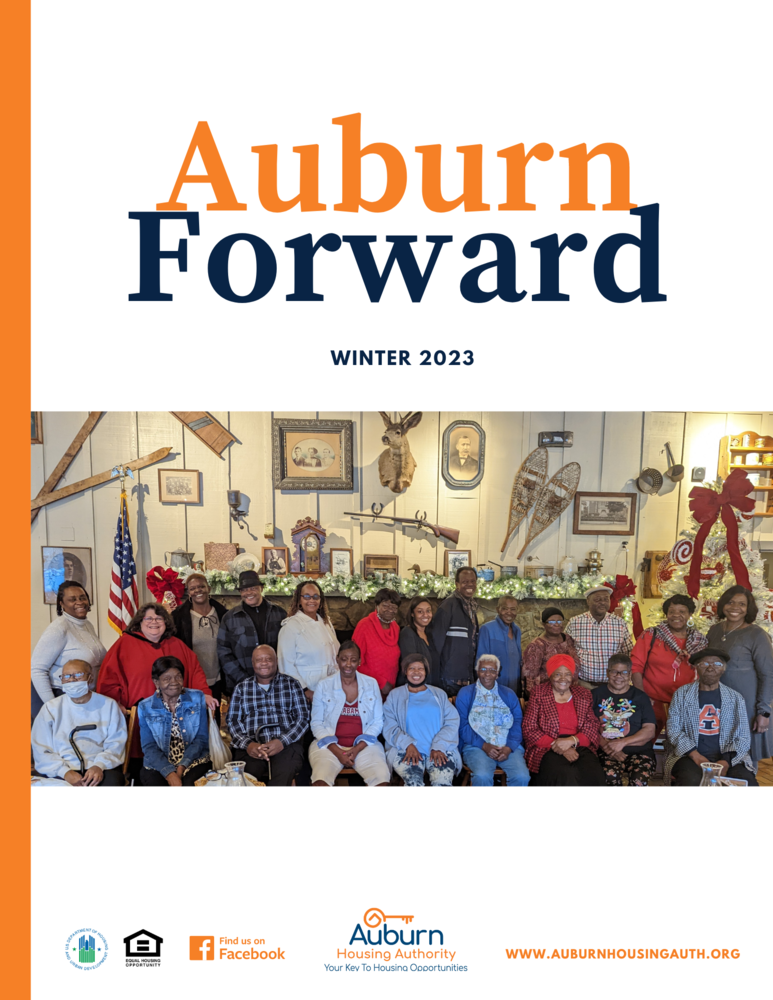 _AHA Winter Newsletter_Winter 2023 Cover with Senior Christmas Luncheon Group