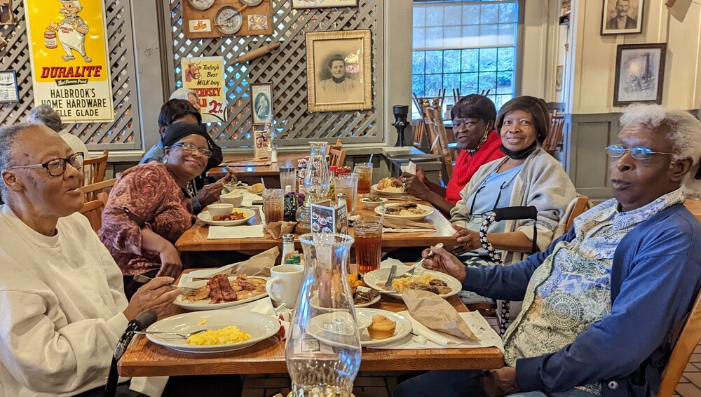 Senior Christmas Luncheon group at table 