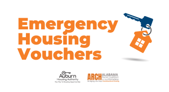 Auburn Housing Authority Emergency Housing Voucher Website Banner with House Key
