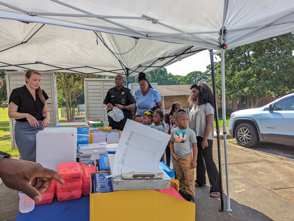 AHA Resident Service -Ridgecrest Back 2 School youth going through vendor line