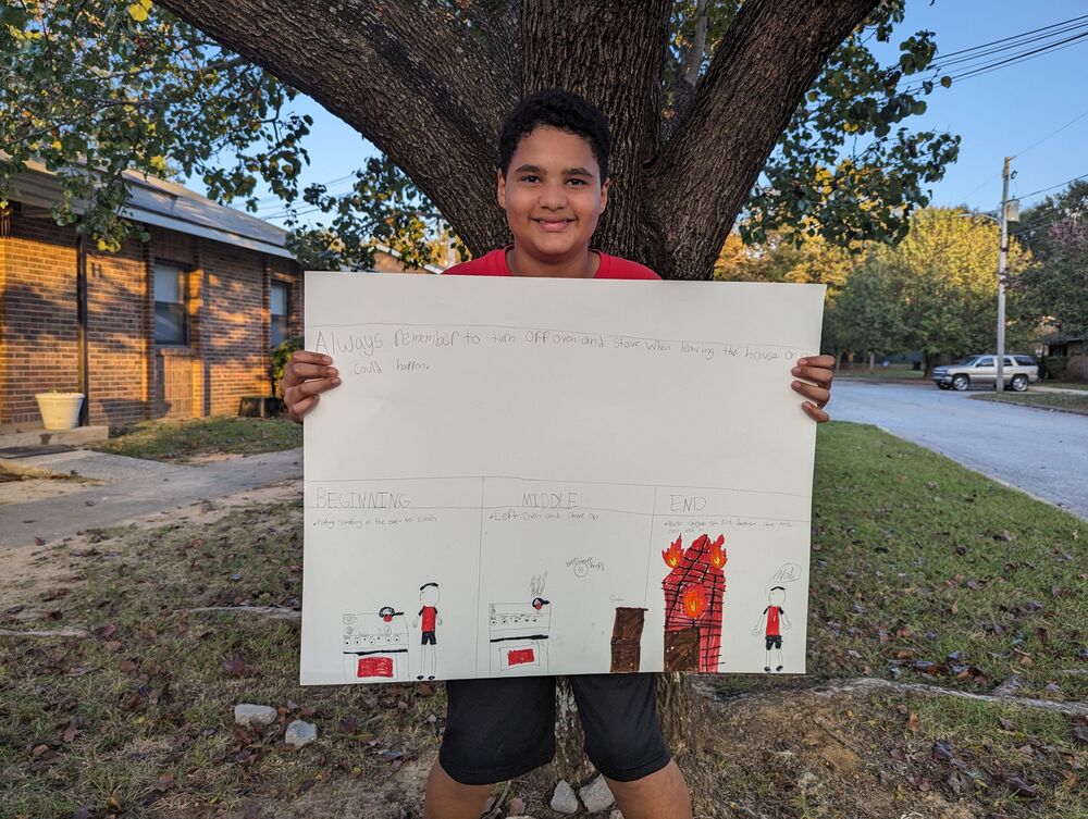 Fire Safety poster contest 10-14 yrs 2nd place Quinton Copeland