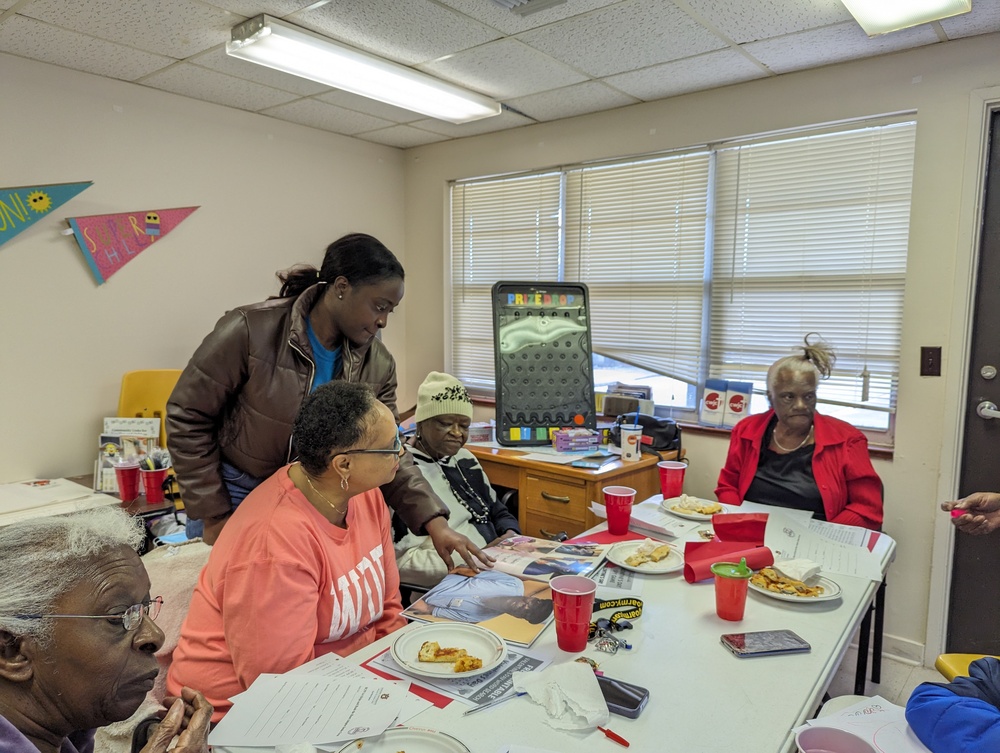 BraveHearts Valentine luncheon group at the table