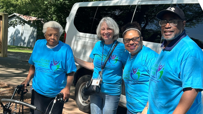 Older Americans Month Celebration AHA residents outside van