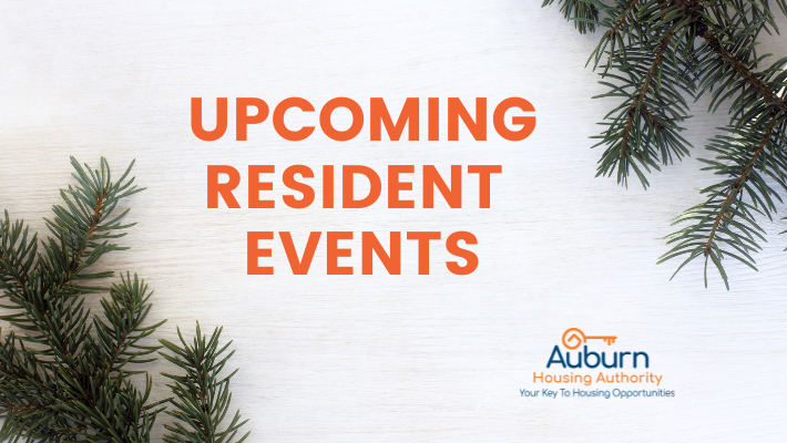AHA Holiday Upcoming Resident events banner