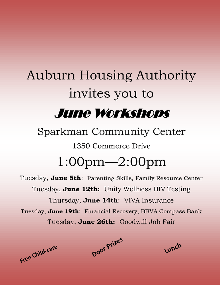 June Workshops flyer
