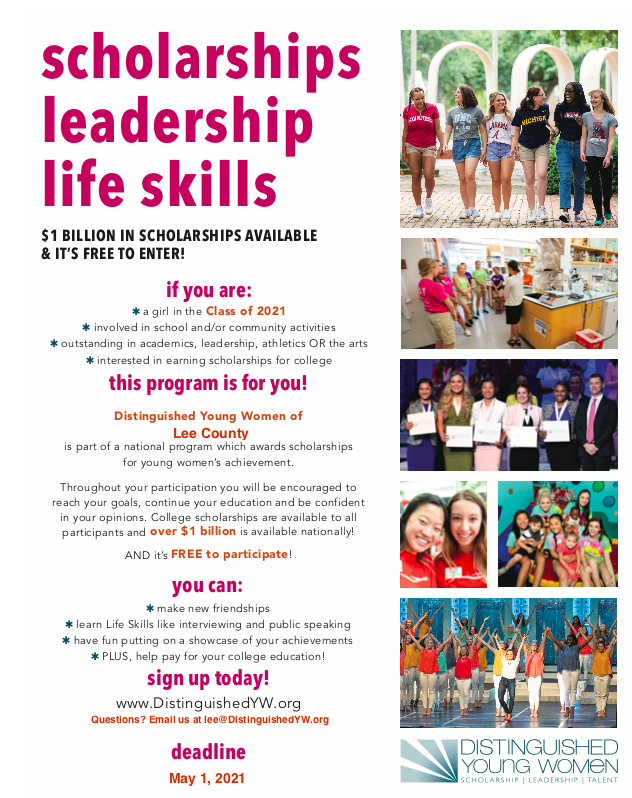 Scholarship leadership life skills flyer 