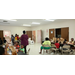 Summer campers preparing to eat lunch