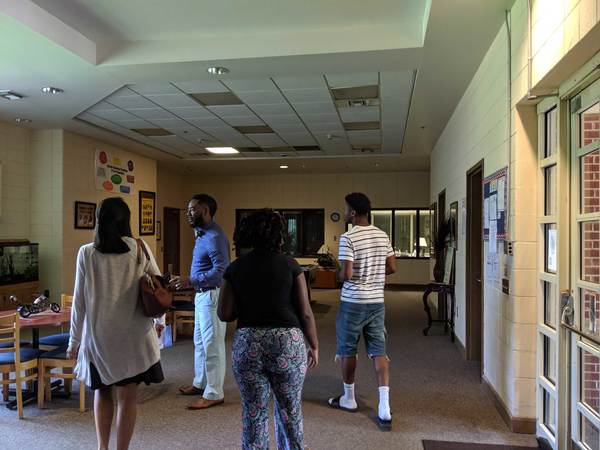 Job Core facility in Montgomery Alabama lobby being toured by AHA residents