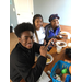 Teens eating and smiling for breakfast