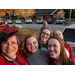 christmas tree event attendees and volunteers smiling