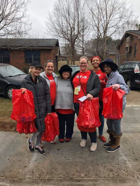 Church of HIghlands Dream Center 1st Saturday Serve with goodie bags for residents