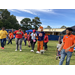 Aubie the Tiger and AHA employees dancing 