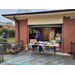 Table being setup outside for Farmers market