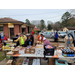 Roanoke community members at farmers market getting food