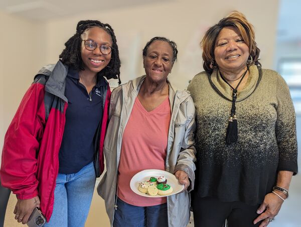 East Park residents posing at the Christmas event