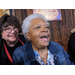 Charlotte Mattox and female senior citizen laughing