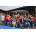 AHA Employees at the Pre-Iron Bowl Tailgate in their Alabama and Auburn gear cheering for their team