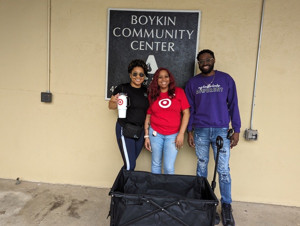 Target volunteers outside of the Boykin Community Center