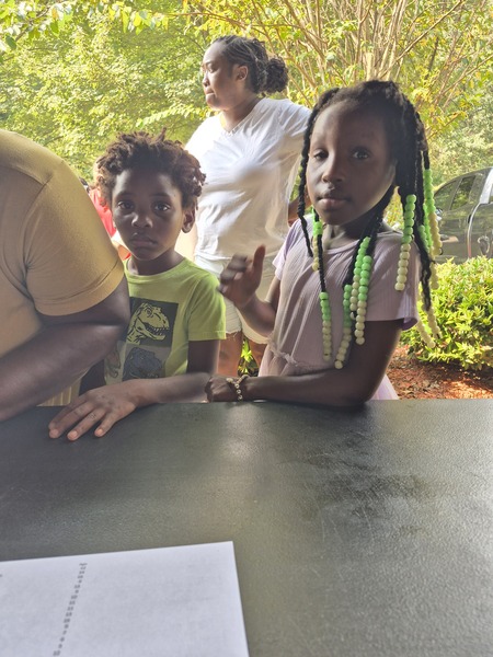 Youth receiving Back to School supplies 