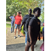  Residents waiting for the Back to School Supply giveaway to start  
